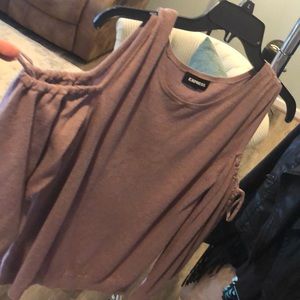 Blush cold shoulder sweater